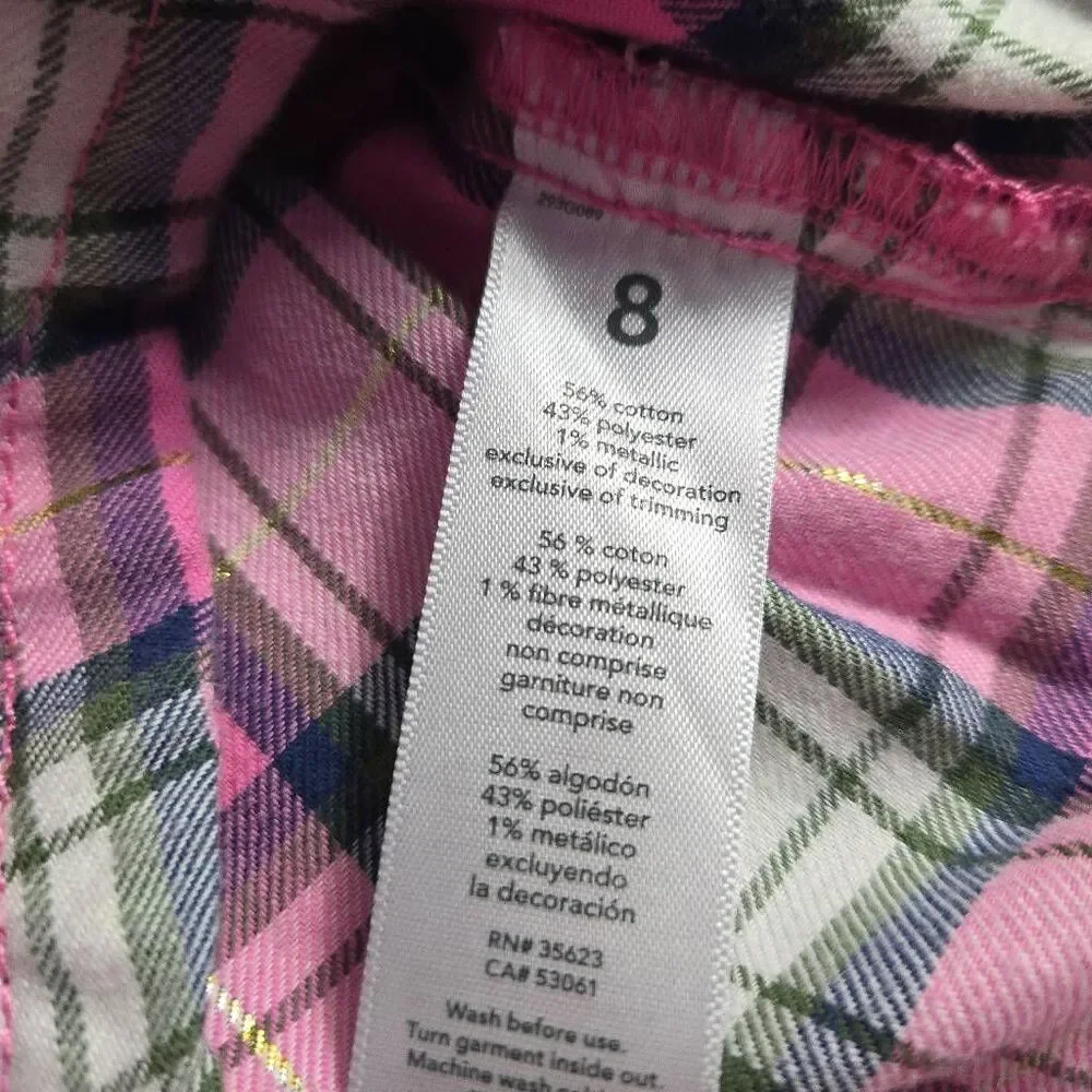 Carter's pink gold plaid buttondown shirt 8